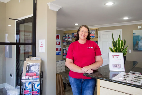 StorageMax employee in the office